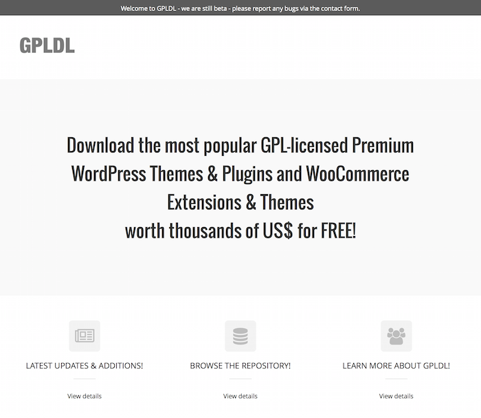 GPLDL - Kostenloses Download-Verzeichnis von Premium WordPress Themes, Plugins & WooCommerce Extensions