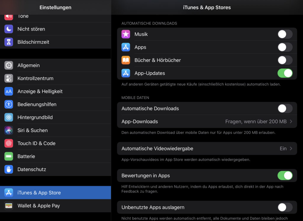 iOS13 iPadOS13 Apps automatisch aktualisieren
