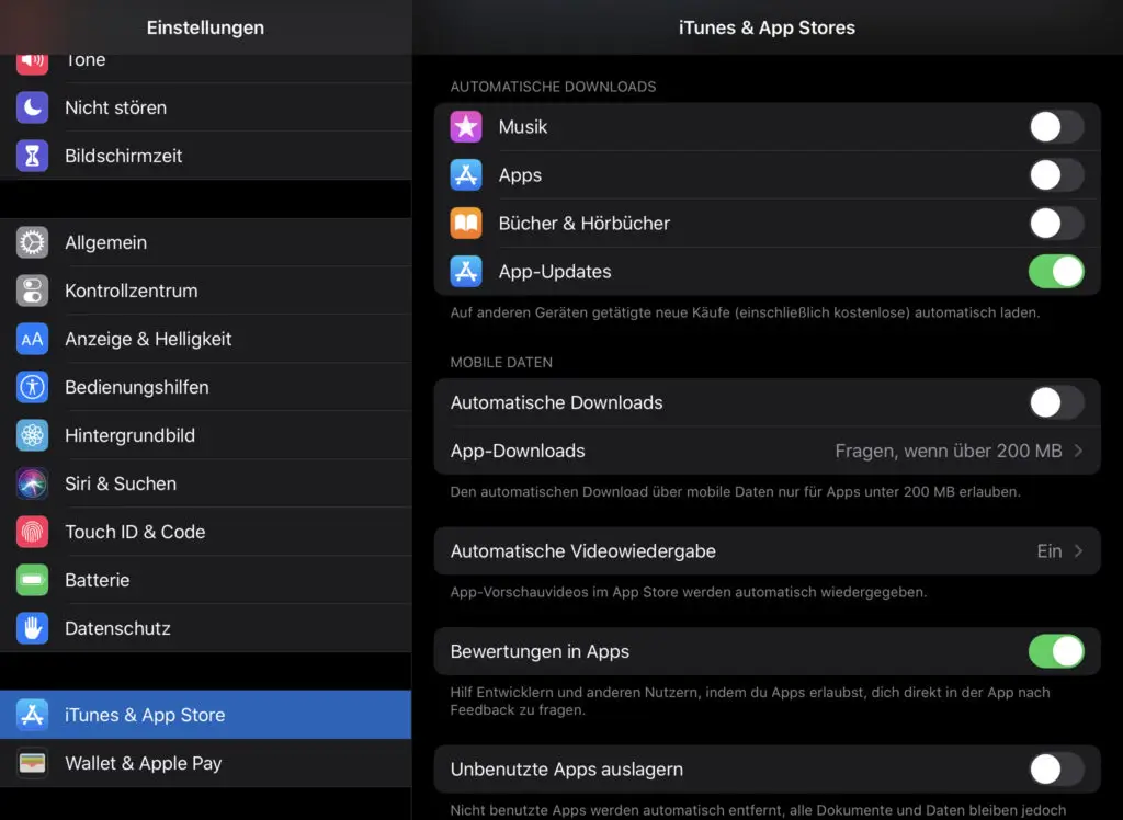 iOS13 iPadOS13 Apps automatisch aktualisieren