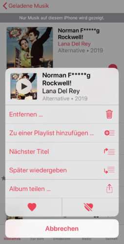 Apple Music manuell löschen