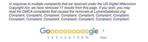 DMCA Complaint Google